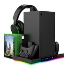 Ipega XBX023S Multifunkčný Nabíjací RGB Stojan s Chladením pre Xbox Series X