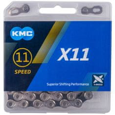 KMC reťaz X11 čierno-strieborný 114čl. servisné balenie