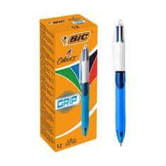 Bic Guľôčkové pero Grip Medium - štvorfarebné, modré