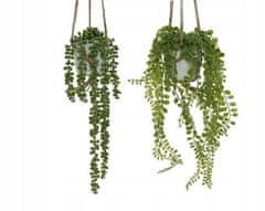 Kaemingk Zelená závesná umelá popínavá rastlina v kvetináči 15x10x15 cm