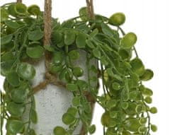 Kaemingk Zelená závesná umelá popínavá rastlina v kvetináči 15x10x15 cm