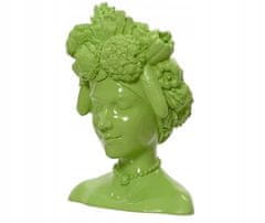 Kaemingk Zelený obal na kvetináč s hlavou 35x17x26 cm