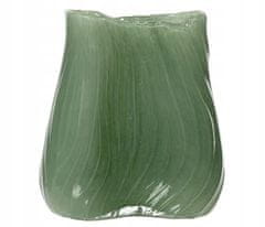 Kaemingk Svetlozelená dekoratívna sklenená váza na kvety 17x15 cm