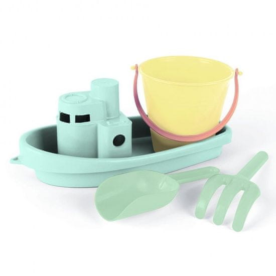 Dantoy loďka a hračky na piesok 4ks Pastel Blue 24m+