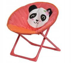 Kaemingk Detská záhradná stolička ružový vzor pandy 52x42x48cm