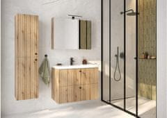 Deftrans Kúpeľňová skrinka s umývadlom 60 cm dub evoke ryhované lišty