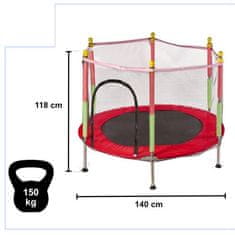 KIK KX3936 Detská záhradná trampolína 140 cm červená