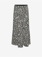 Vero Moda Krémovo-čierna dámska kvetovaná maxi sukňa Vero Moda Alba XS