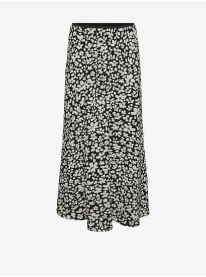 Vero Moda Krémovo-čierna dámska kvetovaná maxi sukňa Vero Moda Alba