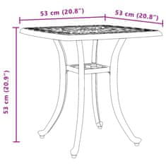 Petromila vidaXL Záhradný stôl zelený 53x53x53 cm liaty hliník