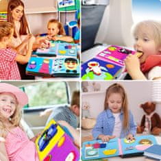 JOJOY® 3D interaktívna senzorická plstená kniha Montessori pre deti od 3 rokov (20x20x8,5 cm, 12 strán) | FIRSTBOOK Druhá kapitola