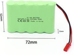 YUNIQUE GREEN-CLEAN Batéria RC 6V 2400mAh, nabíjateľná batéria Ni-MH AA s konektorom JST pre RC auto, RC loď, RC tank, elektrické náradie | Rozmery 52x72x15 mm | S USB nabíjačkou