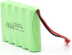 YUNIQUE GREEN-CLEAN Batéria RC 6V 2400mAh, nabíjateľná batéria Ni-MH AA s konektorom JST pre RC auto, RC loď, RC tank, elektrické náradie | Rozmery 52x72x15 mm