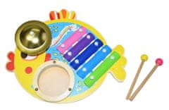 Creative Toys Drevená Rybka činela, bubon a xylofón 