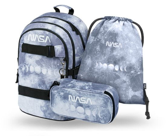 BAAGL 3 SET Skate NASA Grey: batoh, peračník, sáčok