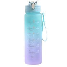 Foxter  2573 Fľaša na vodu s denným pitným režimom 1000 ml ružovomodrá