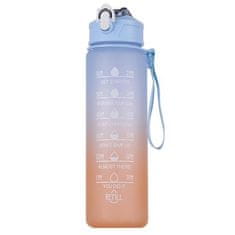 Foxter  2573 Fľaša na vodu s denným pitným režimom 1000 ml ružovomodrá