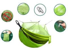 Verk  27125 Turistická hamaka s moskytiérou 270 x 140 cm zelená