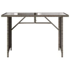 Petromila vidaXL Záhradný stôl so sklenenou doskou sivý 110x68x70 cm polyratan
