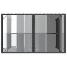 Vidaxl Záhradný stôl so sklenenou doskou čierny 110x68x70 cm polyratan