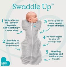 LOVE TO DREAM Swaddle UP Zavinovačka-veľkosť XS biela/vesmír - FÁZA1 - 0,2 TOG Bamboo Lite