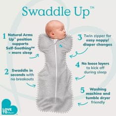 LOVE TO DREAM Swaddle UP Zavinovačka veľ. M modrozelená/vesmír, FÁZA1, 0,2 TOG Bamboo Lite