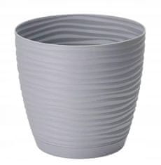 Form-Plastic Plastový hrniec s podšálkou sivý 16,7x15,4 cm 