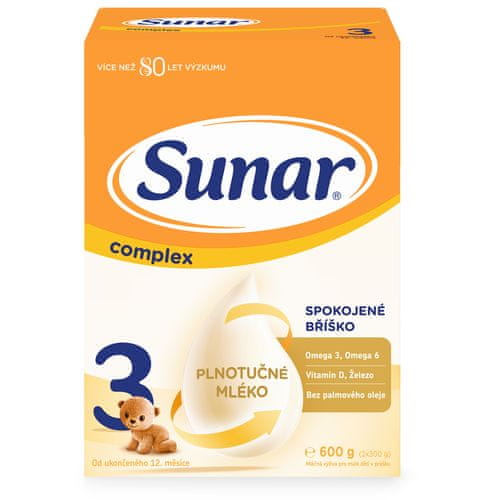 Sunar Complex 3 batoľacie mlieko, 6 x 600 g