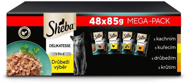 Sheba Kapsička hydinový výber v želé pre dospelé mačky 48x85 g