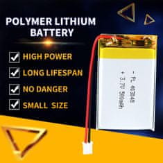 YUNIQUE GREEN-CLEAN Lítiumová batéria 3,7V 500mAh model 403048 | S ochranným obvodom | Nabíjateľná, kompatibilná s Bluetooth slúchadlami a TWS náhlavnými súpravami, vysoká odolnosť