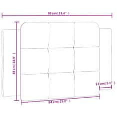 Vidaxl Vankúš na čelo postele sivý 90 cm umelá koža