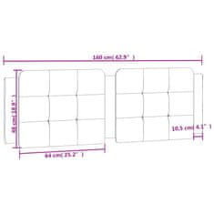 Vidaxl Panel na čelo postele, bielo čierny 160 cm, umelá koža