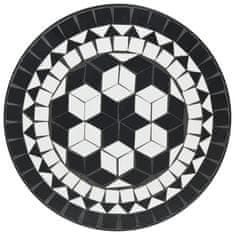Petromila vidaXL Mozaikový bistro stolík, čierno biely Ø50x70 cm, keramika