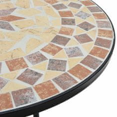 Petromila vidaXL Mozaikový bistro stolík, tehlovo biely Ø50x70 cm, keramika