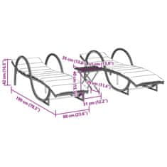 Petromila vidaXL Záhradné ležadlá 2 ks so stolíkom béžové polyratan