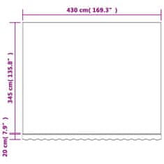 Vidaxl Náhradná látka na markízu rôznofarebná pruhovaná 4,5x3,5 m