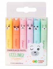 Happy Color Mini pastelové zvýrazňovače kancelárske školské mix farby lamy 6 ks.