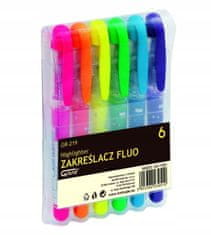 GRAND Fluo zvýrazňovače kancelárske školské mix farieb 6 ks.
