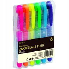 GRAND Fluo zvýrazňovače kancelárske školské mix farieb 6 ks.