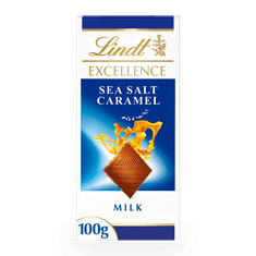 LINDT EXCELLENCE Milk Crunchy Caramel and Sea Salt, 100g