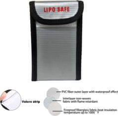 YUNIQUE GREEN-CLEAN Bezpečnostná taška na Lipo batérie, 1 kus, nehorľavý a proti výbuchu odolný materiál, rozmery 90X55X140 mm - ochranný obal na nabíjanie a prepravu Lipo batérií
