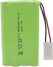 YUNIQUE GREEN-CLEAN Nabíjateľná batéria AA 9,6 V 2000 mAh s konektorom Tamiya a USB nabíjacím káblom - Ideálna pre autá, nákladné autá, tanky a lode RC - 100x57x15 mm - 100 g