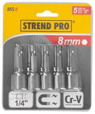 Strend Pro Hlavica s magnetom Strend Pro MS84, 8 mm, 1/4", magnetický držiak bitov, bal. 5 ks