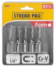 Strend Pro Hlavica s magnetom Strend Pro MS84, 6 mm, 1/4", magnetický držiak bitov, bal. 5 ks