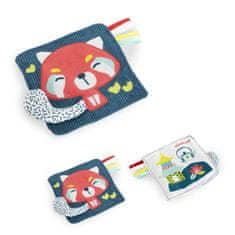 Miniland Baby Senzorická hračka - Šuštiaca Panda červená