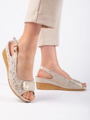 Amiatex Dámske sandále 108158 + Nadkolienky Gatta Calzino Strech, odtiene hnedej a béžovej, 39