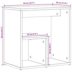 Petromila vidaXL Bočné stolíky 2 ks dymový dub 50x30x50 kompozitné drevo