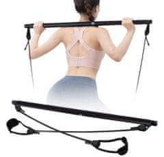 SOLFIT® Multifunkčná domáca posilňovacia fitness tyč na pilates (čierna farba) | TONEBAR