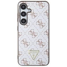 Guess Kryt na mobil PU Leather 4G Triangle Metal Logo na Samsung Galaxy S24 - bílý