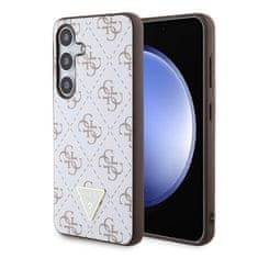 Guess Kryt na mobil PU Leather 4G Triangle Metal Logo na Samsung Galaxy S24 - bílý